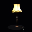Tischlampe mit hellem Schirm