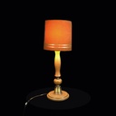 Tischlampe mit Schirm aus Kunstleder