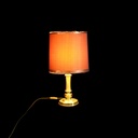 Tischlampe mit braunem Schirm