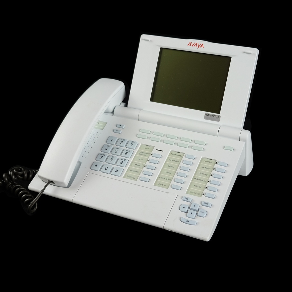 graue Telefonanlage mit Bildschirm