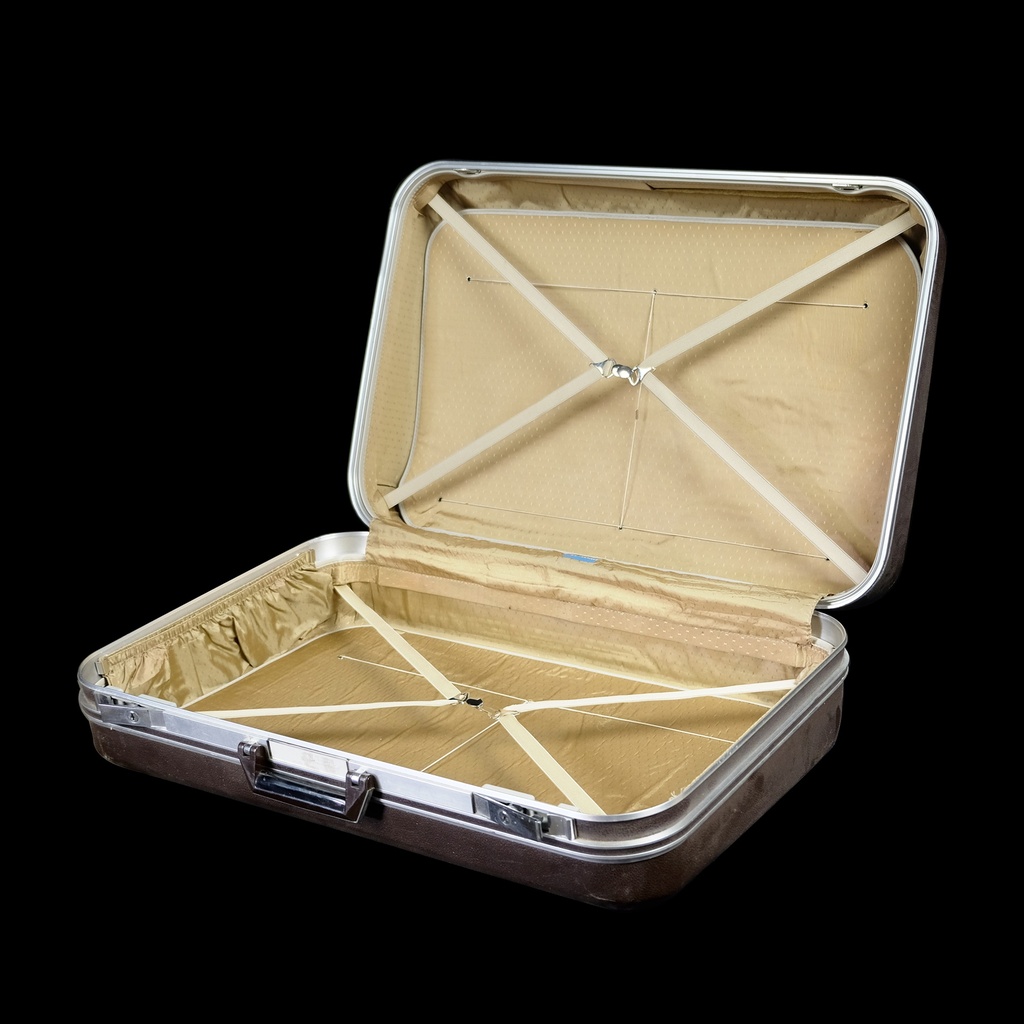 dunkelbrauner Hartschalenkoffer, 80er