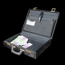 schwarzer Aktenkoffer (Schlüsselverschluss gold)