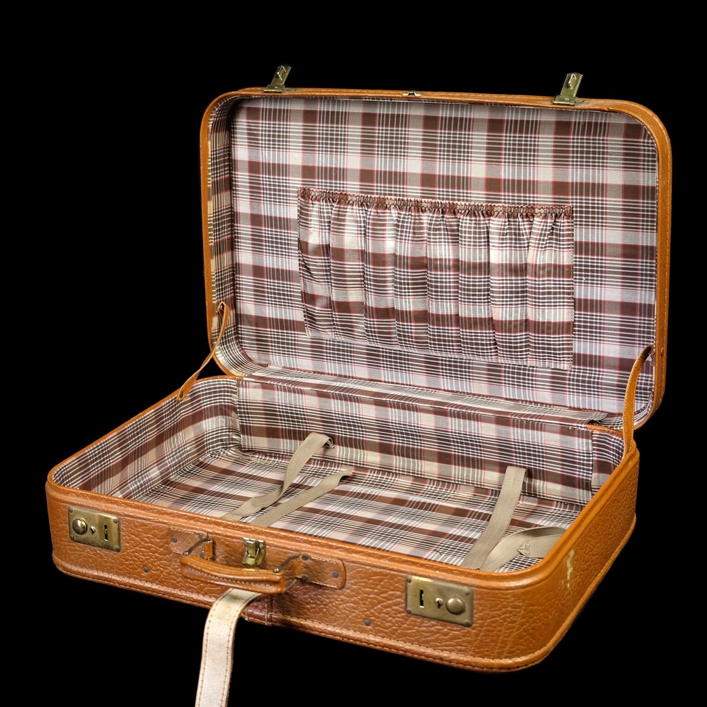 hellbrauner Reisekoffer, Elefantenlederhaptik