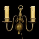 zweiarmige Wandlampe aus Messing