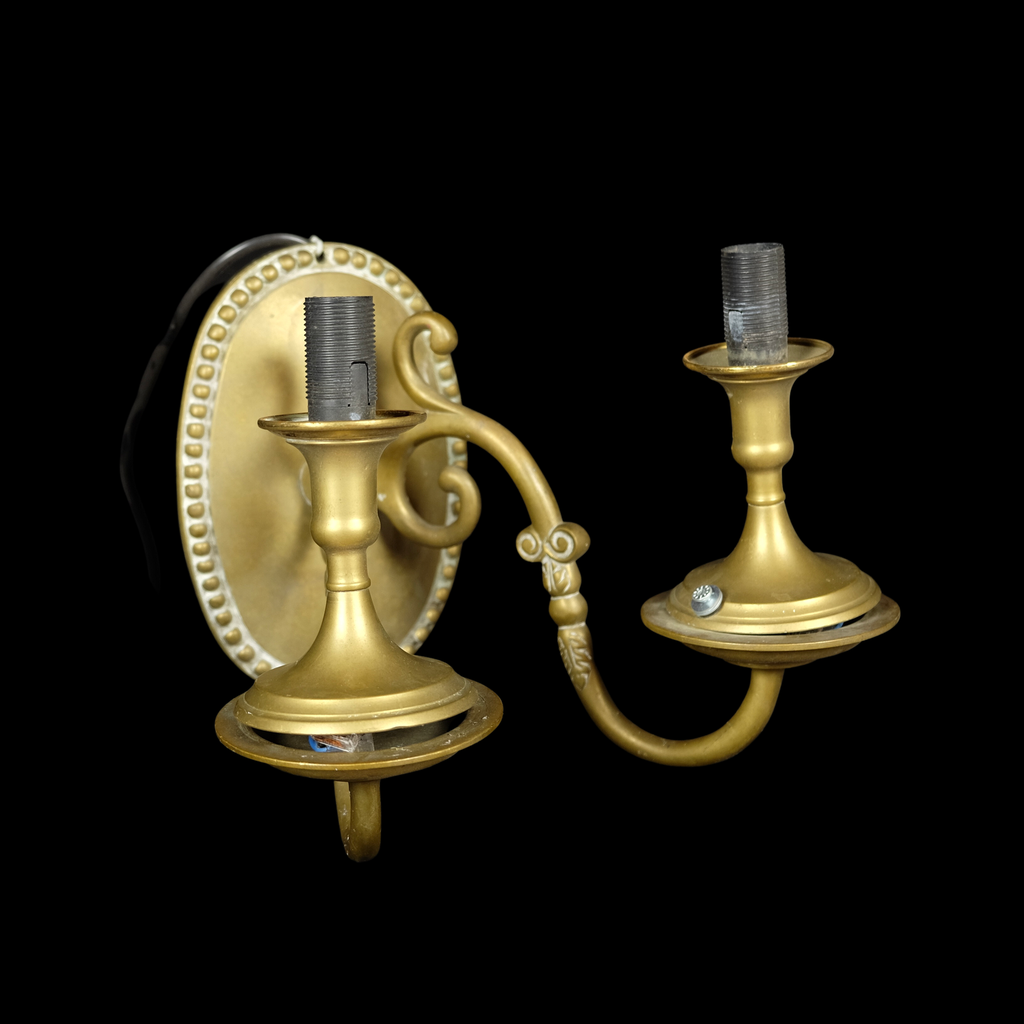große zweiarmige Wandlampe aus Messing