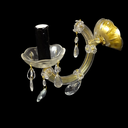 einarmige Wandlampe mit Plexiglasverzierungen
