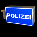 zweiseitiges Leuchtschild &quot;Milch-Bar&quot;/&quot;POLIZEI&quot;