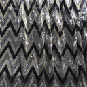 Miete - schwarz, gold, silberner Pailettenstoff "Zickzack"