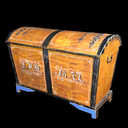 antike bemalte Truhe aus Holz