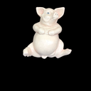 rosa Schwein aus Pappmachè, liegend