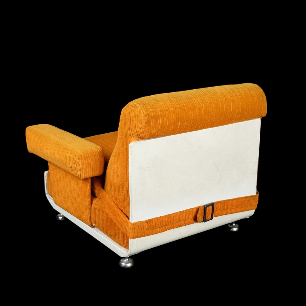 Cordsessel mit abnehmbarer Armlehne, orange