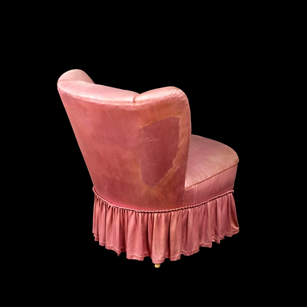 Cocktailsessel mit Rüschen, rosa