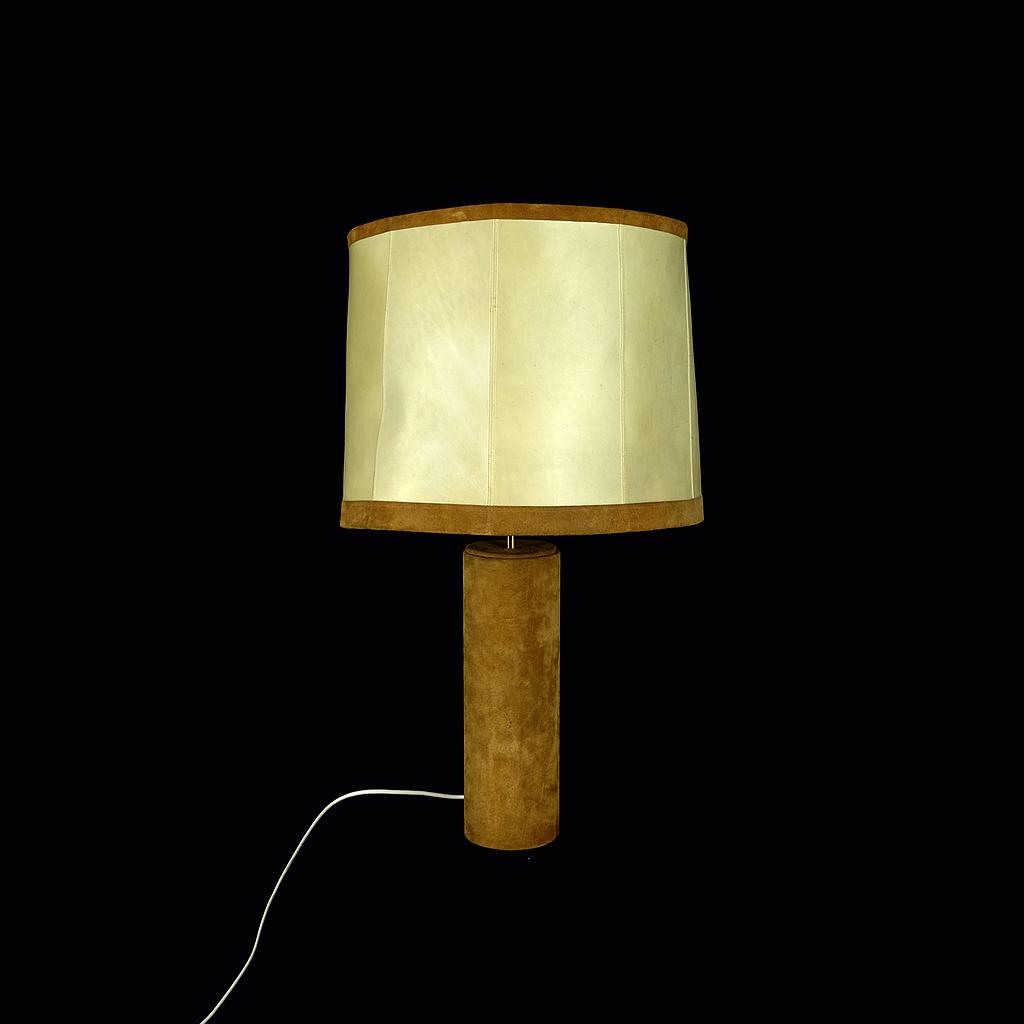 Tischlampe mit Fuß mit Velours