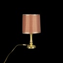 Tischlampe mit braunem Schirm