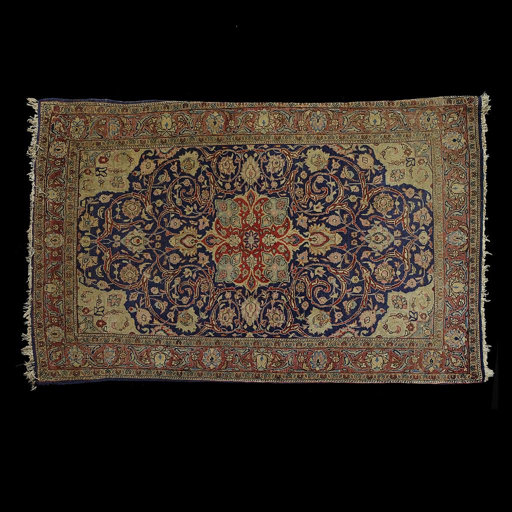 kleiner Perserteppich, blau-beige