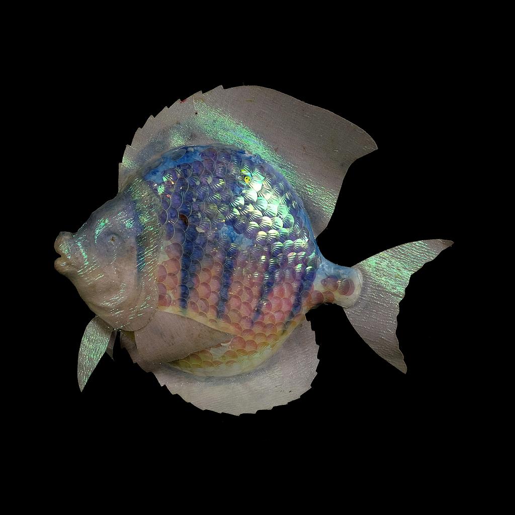 weiß-blauer Glitzer-Fisch
