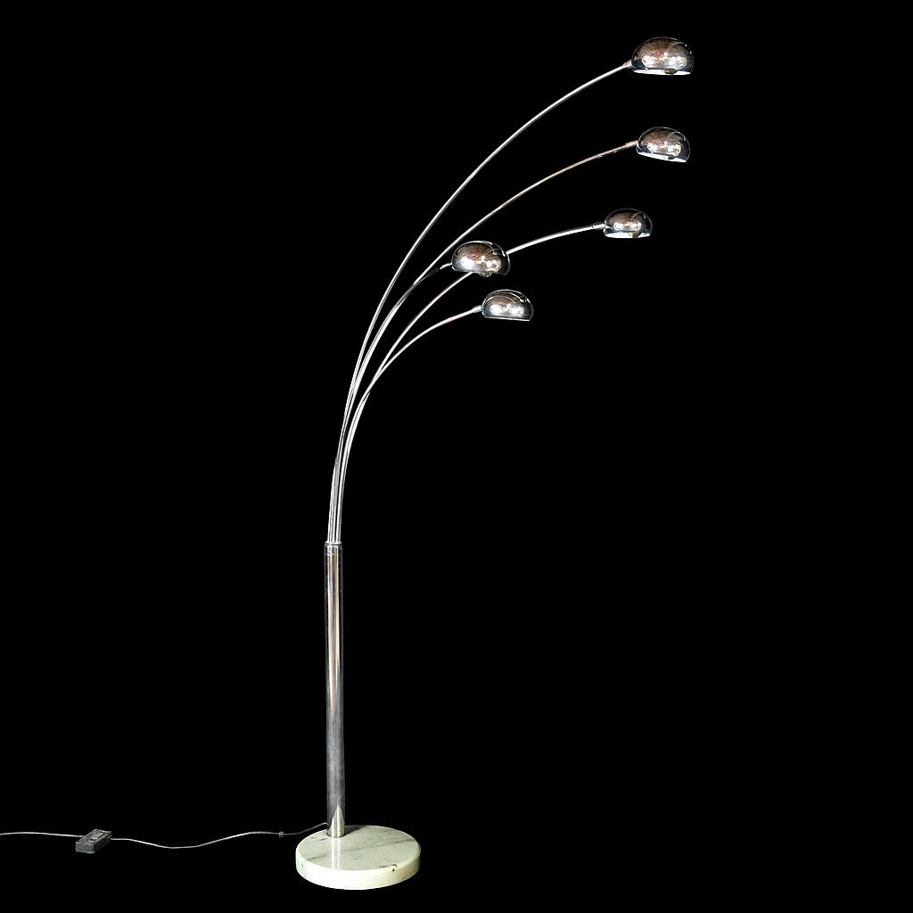 Stehlampe, silber, 70er Stil