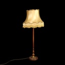 Stehlampe klassisch, goldbeiger glatter Stoff mit Fransen