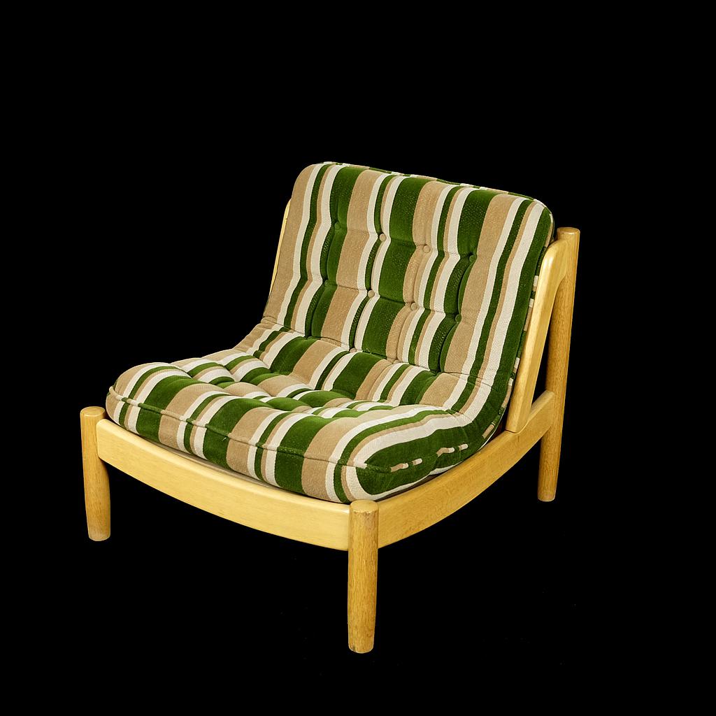 Sessel, grün beige gestreift, Garnitur