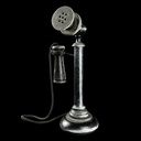 schwarzer Fernsprechapparat (Telefon) Holz-Nachbau