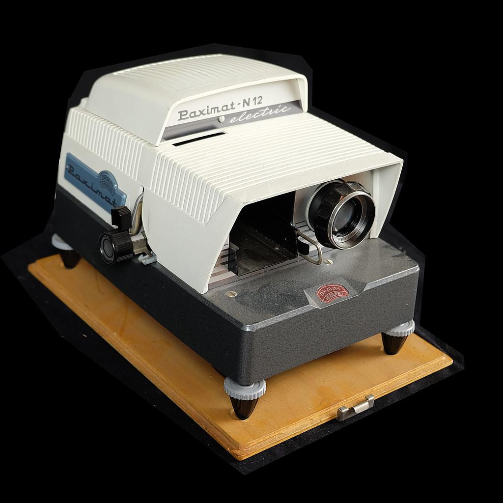 grauer Diaprojektor Braun Paximat-N12 electric