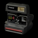 dunkelgraue Polaroid-Kamera "talking camera"
