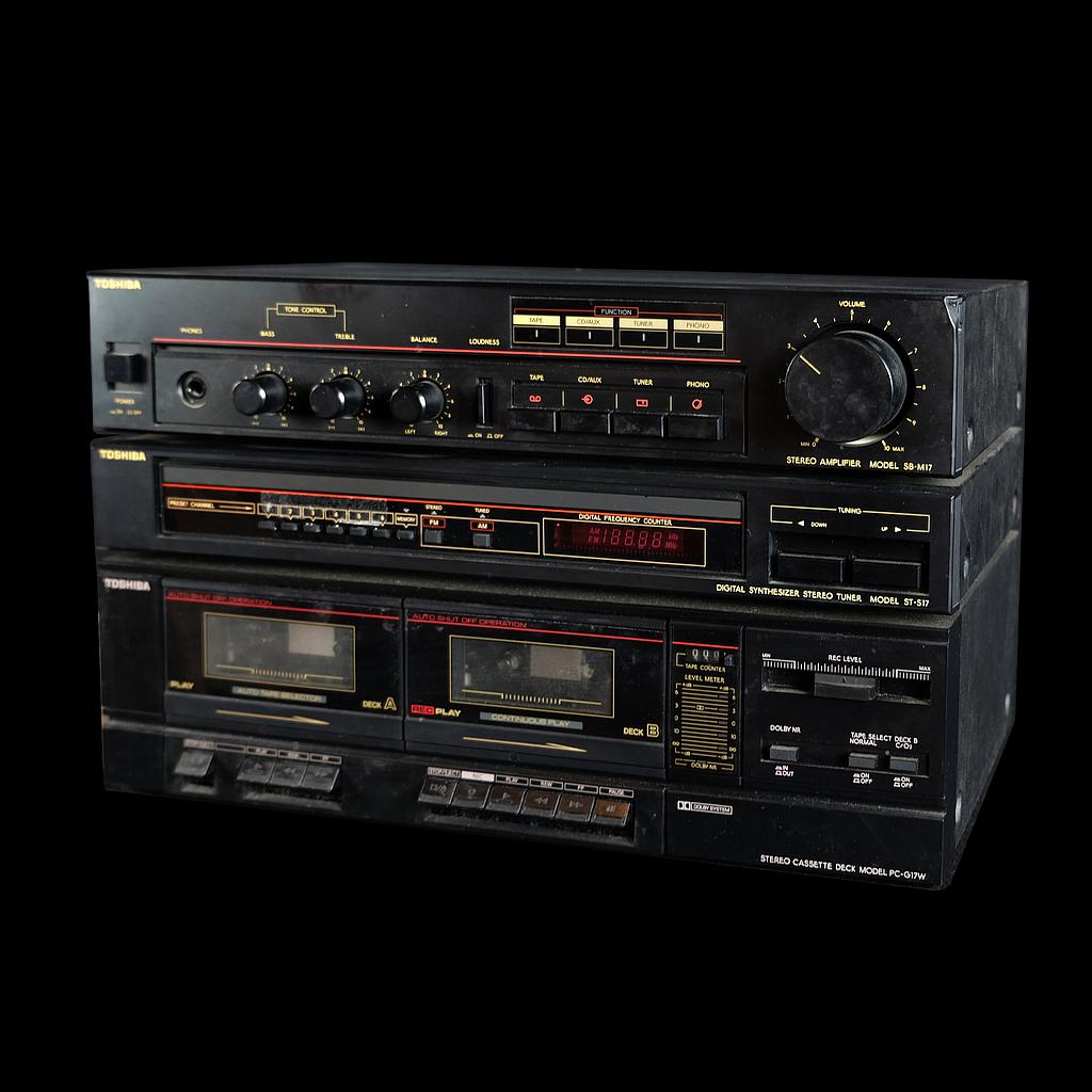 schwarze Hifi-Anlage Toshiba