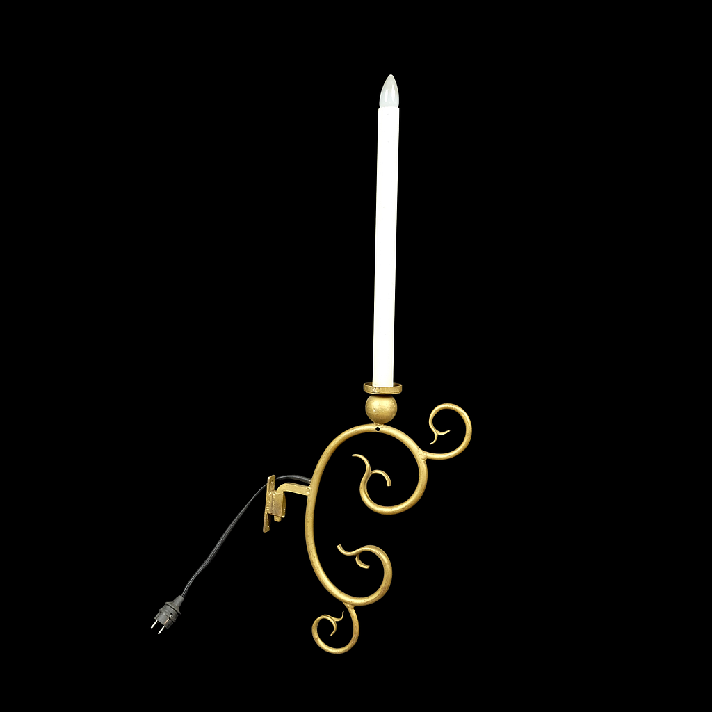 große einarmige Wandlampe aus Messing