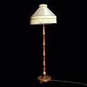 Miete - Stehlampe mit hellem, kurzem Schirm
