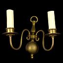 Miete - zweiarmige Wandlampe aus Messing