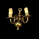Miete - zweiarmige Wandlampe aus Messing mit Druckschalter