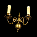 Miete - zweiarmige Wandlampe aus Messing