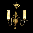 Miete - längliche zweiarmige Wandlampe aus Messing