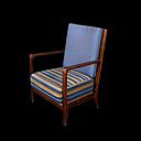 Miete - Sessel, blau orange gestreift, Garnitur