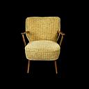 Miete - Sessel, beige gestreift, Cocktailsessel
