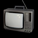 Miete - schwarzer, tragbarer Röhrenfernseher mit Antenne