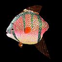 Miete - großer roter Glitzerfisch