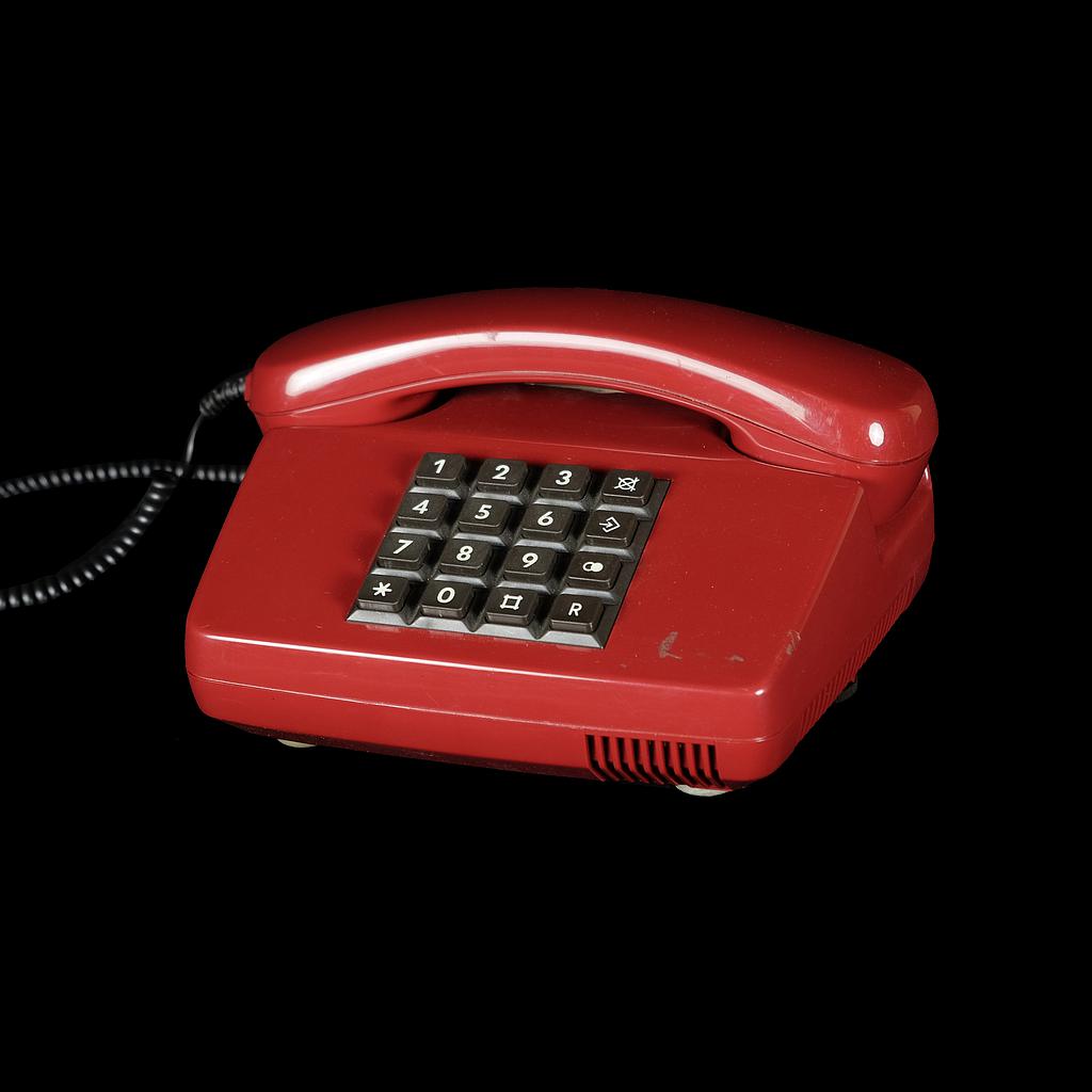weinrotes Tastentelefon 80er Jahre