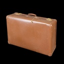alter, brauner Hartschalen-Reisekoffer