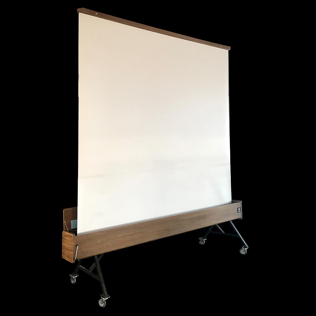 Videoleinwand auf Rollen mit Kurbel