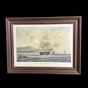 Miete von Bild in dunkelbraunem Holzrahmen "Seegelschiff" (Inter