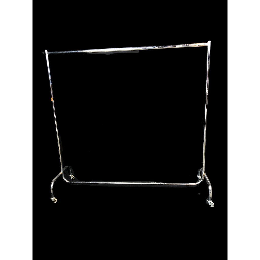 große, rollbare Kleiderstange, chrom