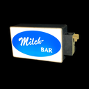 zweiseitiges Leuchtschild &quot;Milch-Bar&quot;/&quot;POLIZEI&quot;