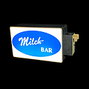 Miete - zweiseitiges Leuchtschild "Milch-Bar"/"POLIZEI"