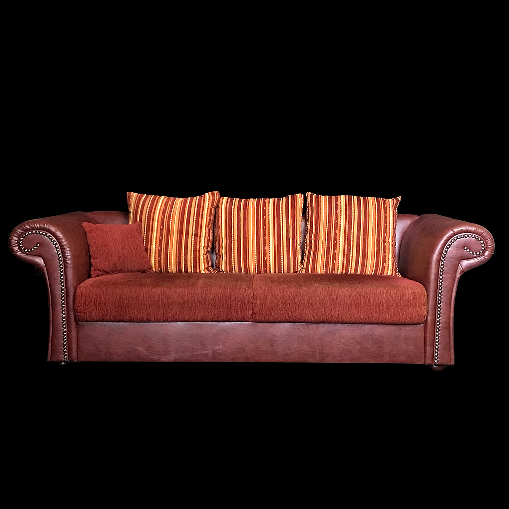 Miete - rotbraunes Sofa, Dreisitzer