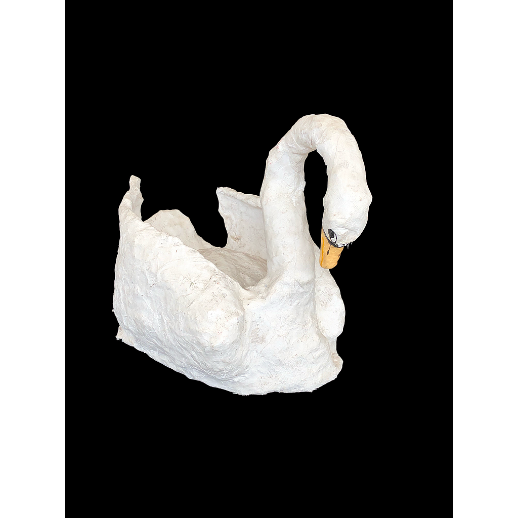 weißer Schwan aus Gips