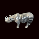 graues Nashorn aus Pappmaché