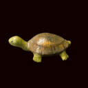 grün-braune Schildkröte aus Pappmaché