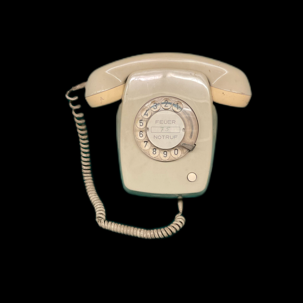 graues Wand-Wählscheibentelefon 70er Jahre