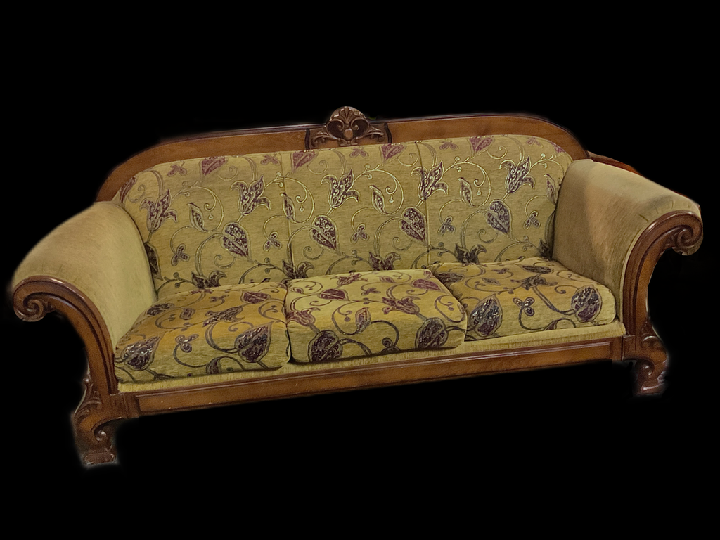 Miete - Sofa, pflanzenmotiv, Dreisitzer
